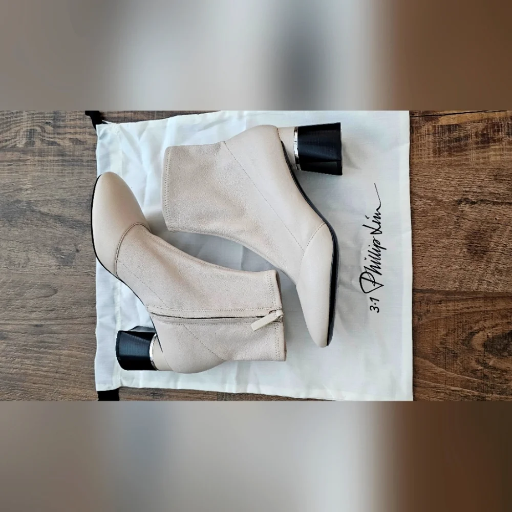 3.1 Philip Lim Grey/Beige Boots sz 39 - new without box - Picture 3 of 6